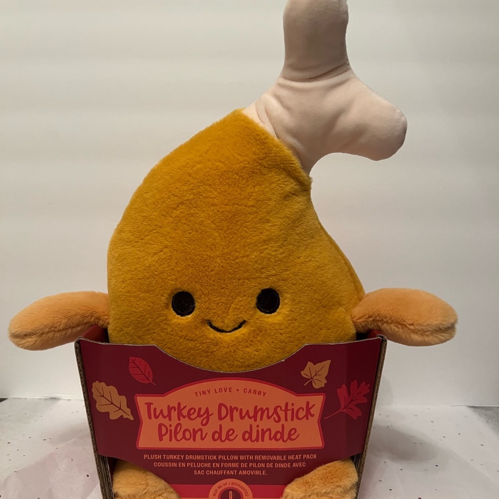 Plush Turkey Drumstick Pillow - Yellow and White